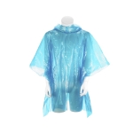 Wasserdichter Poncho in einem runden Schlüsselanhänger für Kinder farbe blau dritte Ansicht