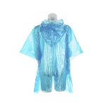 Wasserdichter Poncho in einem runden Schlüsselanhänger für Kinder farbe blau vierte Ansicht