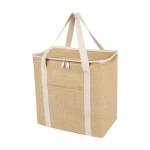 Große Jute-Thermostasche mit Vordertasche, 300 g/m² farbe natürliche farbe