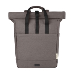 Rolltop Laptop-Rucksack aus recycelter Baumwolle,15” farbe grau zweite Vorderansicht