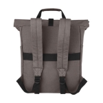 Rolltop Laptop-Rucksack aus recycelter Baumwolle,15” farbe grau zweite Rückansicht