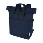 Rolltop Laptop-Rucksack aus recycelter Baumwolle,15” farbe marineblau