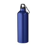 Mattierte Recycling-Aluminiumflasche mit Karabiner, 770 ml farbe blau