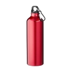 Mattierte Recycling-Aluminiumflasche mit Karabiner, 770 ml farbe rot