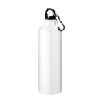 Mattierte Recycling-Aluminiumflasche mit Karabiner, 770 ml farbe weiß