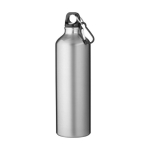 Mattierte Recycling-Aluminiumflasche mit Karabiner, 770 ml farbe silber