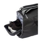 Recycelter, wasserabweisender Sportrucksack mit mehreren Taschen farbe schwarz vierte Ansicht