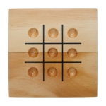 Tic-Tac-Toe-Spiel aus Kiefernholz mit Platz für die Teile farbe natürliche farbe zweite Vorderansicht