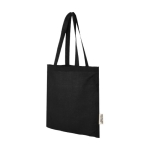 Tasche aus recycelter GRS-Baumwolle mit langen Henkeln, 140 g/m² farbe schwarz