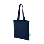 Tasche aus recycelter GRS-Baumwolle mit langen Henkeln, 140 g/m² farbe marineblau