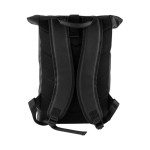 Rolltop-Laptoprucksack mit reflektierendem Reißverschluss farbe schwarz dritte Ansicht