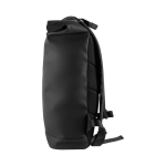 Rolltop-Laptoprucksack mit reflektierendem Reißverschluss farbe schwarz vierte Ansicht