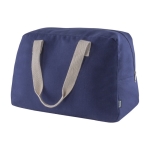 Reisetasche aus recycelter Canvas-Baumwolle mit Haltegriffen, 280 g/m2 farbe blau erste Ansicht