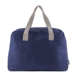 Reisetasche aus recycelter Canvas-Baumwolle mit Haltegriffen, 280 g/m2 farbe blau zweite Ansicht