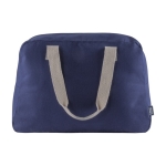 Reisetasche aus recycelter Canvas-Baumwolle mit Haltegriffen, 280 g/m2 farbe blau dritte Ansicht