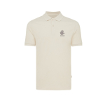 Poloshirt aus Öko-Baumwoll-Piqué, 220 g/m2, Iqoniq Yosemite farbe champagner Ansicht mit Logo