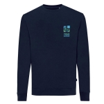 Sweatshirt mit Rundausschnitt aus Öko-Baumwolle, 340 g/m2, Iqoniq Zion farbe marineblau zweite Ansicht