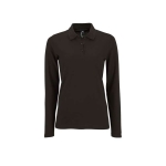 Langarm-Damen-Poloshirt aus Baumwolle, 180 g/m2, SOL'S Perfect farbe schwarz