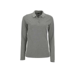 Langarm-Damen-Poloshirt aus Baumwolle, 180 g/m2, SOL'S Perfect farbe hellgrau