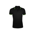 Zweifarbiges Poloshirt für Herren, 200 g/m2, SOL'S Pasadena farbe schwarz