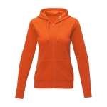 Damen Kapuzenjacke aus Baumwolle, 240 g/m2, Elevate Essentials farbe orange zweite Vorderansicht