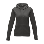 Damen Kapuzenjacke aus Baumwolle, 240 g/m2, Elevate Essentials farbe dunkelgrau zweite Vorderansicht