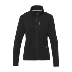 Damen-Fleecejacke aus recyceltem Polyester, 174 g/m2, Elevate NXT farbe schwarz zweite Vorderansicht