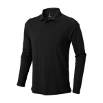 Langarm-Herren Poloshirt aus Baumwolle, 200 g/m2, Elevate Life farbe schwarz