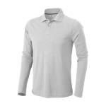 Langarm-Herren Poloshirt aus Baumwolle, 200 g/m2, Elevate Life farbe hellgrau