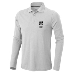 Langarm-Herren Poloshirt aus Baumwolle, 200 g/m2, Elevate Life Ansicht mit Druckbereich