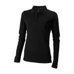 Damen Poloshirt aus Baumwolle, langarm, 200 g/m2, Elevate Life farbe schwarz