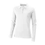 Damen Poloshirt aus Baumwolle, langarm, 200 g/m2, Elevate Life farbe weiß