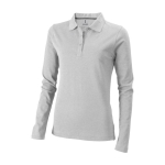 Damen Poloshirt aus Baumwolle, langarm, 200 g/m2, Elevate Life farbe grau