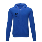 Herren Kapuzenpulli aus Baumwolle, 240 g/m2, Elevate Essentials farbe blau Ansicht mit Druckbereich