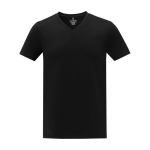 Herren T-Shirt mit V-Ausschnitt aus Baumwolle, 160 g/m2, Elevate Life farbe schwarz zweite Vorderansicht