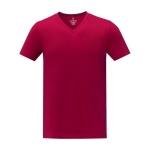 Herren T-Shirt mit V-Ausschnitt aus Baumwolle, 160 g/m2, Elevate Life farbe rot zweite Vorderansicht