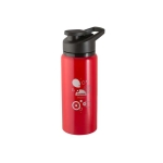 Sportflasche aus recyceltem Aluminium mit Flip-Top-Öffnung, 660 ml farbe rot Ansicht mit Logo 1