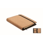 Faltbare Kork-Schreibmappe mit Notizbuch und Kugelschreiber, A5 farbe beige