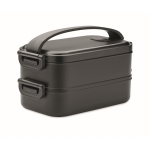 Lunchbox mit 2 Ebenen aus recyceltem PP und luftdichtem Deckel, 800ml farbe schwarz