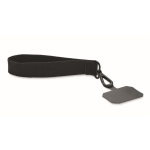 Lanyard aus Polyester für das Handgelenk mit Handyhalter farbe schwarz