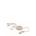 Einziehbares Multi-USB-Ladekabel mit Bambusdetail und Kabel, 90 cm Ansicht mit Druckbereich