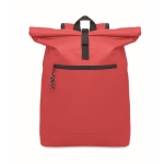 Gepolsteter Rolltop-Rucksack für Laptop aus Polyester, 15'' farbe rot