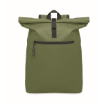 Gepolsteter Rolltop-Rucksack für Laptop aus Polyester, 15'' farbe militärgrün