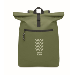 Gepolsteter Rolltop-Rucksack für Laptop aus Polyester, 15'' farbe militärgrün Hauptansicht