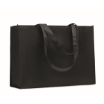 Längliche Tasche aus RPET Non-Woven mit langen Henkeln, 80 g/m2 farbe schwarz