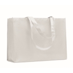 Längliche Tasche aus RPET Non-Woven mit langen Henkeln, 80 g/m2 farbe weiß