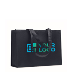 Längliche Tasche aus RPET Non-Woven mit langen Henkeln, 80 g/m2 Ansicht mit Druckbereich