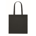 Einfarbige Tasche aus RPET Non-Woven mit langen Henkeln, 80 g/m2 farbe schwarz zweite Ansicht