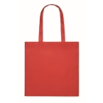 Einfarbige Tasche aus RPET Non-Woven mit langen Henkeln, 80 g/m2 farbe rot zweite Ansicht