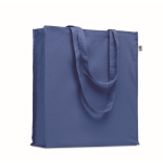 Öko-Baumwolltasche mit langen Henkeln und Bodenfalte, 220 g/m2 farbe köngisblau